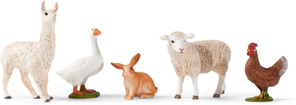 Набір фігурок Schleich FarmюТварини лама, кролик, вівця, курка та гуска Код/Артикул 75 1125 Код/Артикул 75 1125 від компанії greencard - фото 1