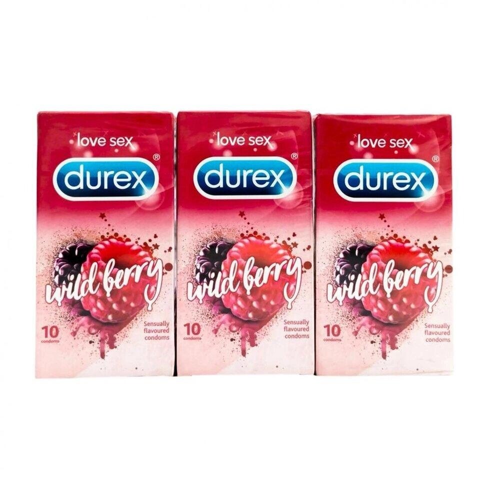 Набір із презервативів з ароматом Диких ягід (3 x 10 шт), Condoms Wild Berry Set,  Durex Під замовлення з Індії 45 днів. від компанії greencard - фото 1