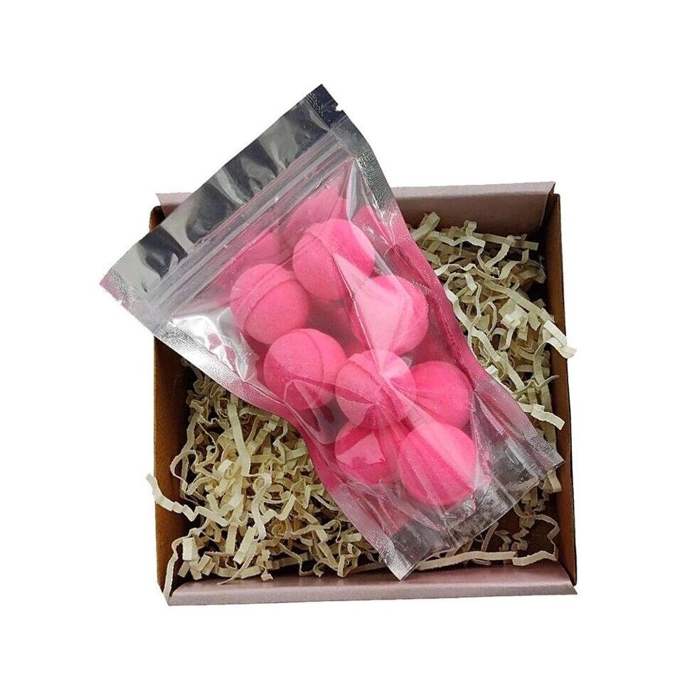 Набір міні-бомбочок для ванни з ароматом Персика (10 х 10 г), Pink Peachy Blush Mini Bath Bombs Set,  THE BODY BUCKET від компанії greencard - фото 1