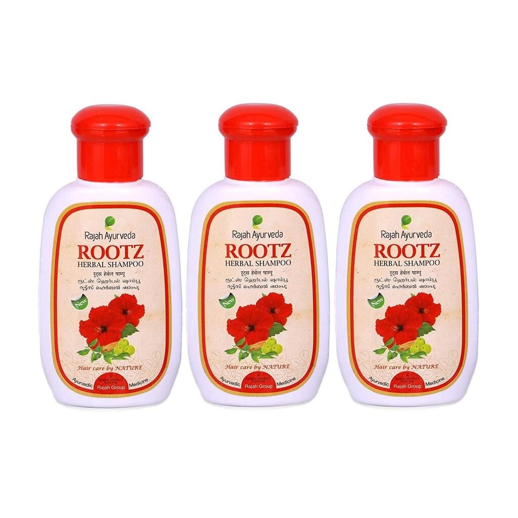 Набір шампунів для волосся Рутз (3 х 100 мл), Rootz Herbal Shampoo Set,  Rajah Ayurveda під замовлення з Індії за 45 від компанії greencard - фото 1