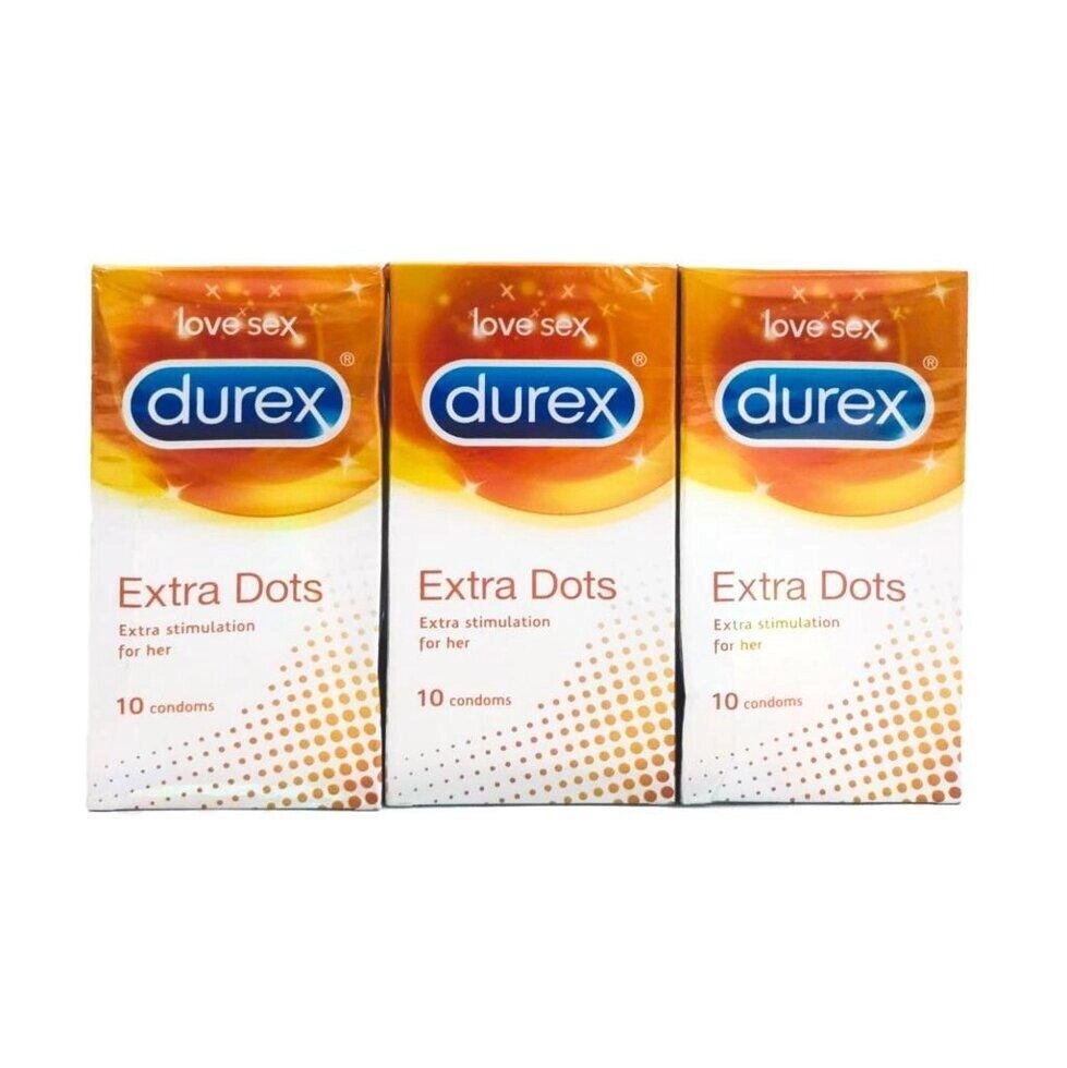 Набір точкових презервативів (3 х 10 шт.), Extra Dots Condoms Set,  Durex Під замовлення з Індії 45 днів. Безкоштовна від компанії greencard - фото 1