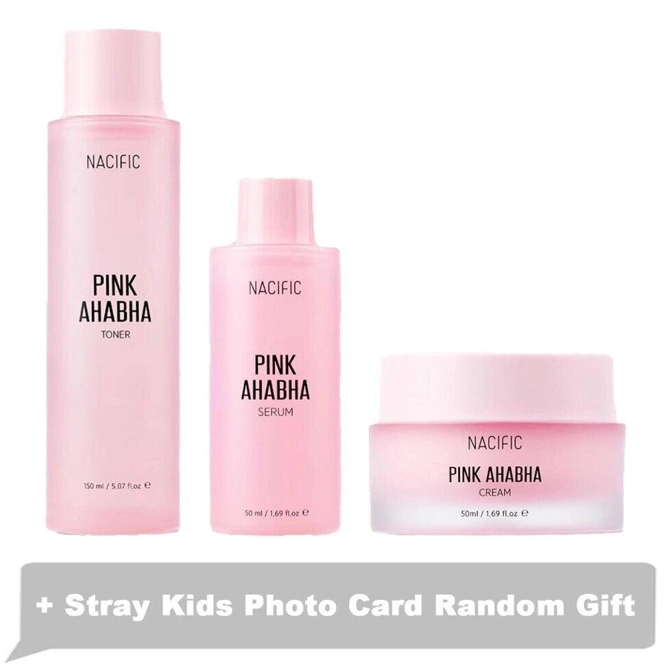 NACIFIC Pink AHA BHA Line (Тонік, сироватка, крем) + Випадкова фотокартка бродячих дітей (2 варіанти) під замовлення з від компанії greencard - фото 1