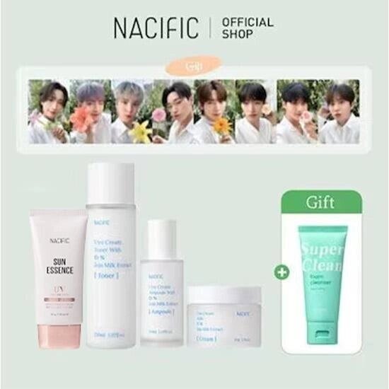 [NACIFIC x ATEEZ] Flowering Uyu Cream Moisturizing Set (5 засобів по догляду за шкірою) + ОТ8 + Листівка + Брошура під від компанії greencard - фото 1