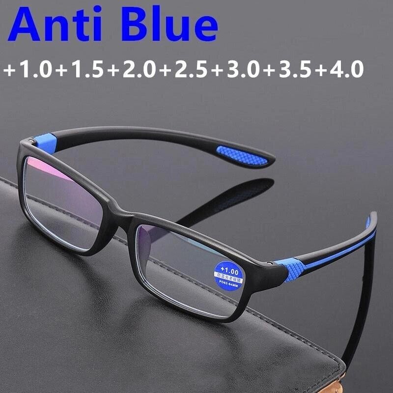 Надлегкі окуляри для читання TR90, блокують синє світло, окуляри для пресбіопії, чоловічі оптичні окуляри від компанії greencard - фото 1