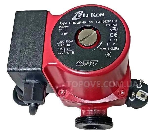 Насос циркуляційний LuKon GRS 25/60-130 для систем опалення коротка база, з гайками Код/Артикул 6 LuKon GRS 25/60 130 від компанії greencard - фото 1