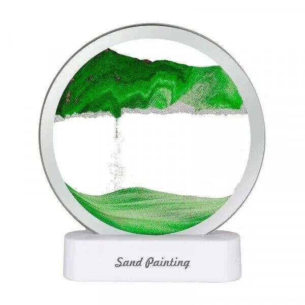Настільна 3D лампа-картина "Рухливий пісок" 19х16 см зелена Код/Артикул 5 0709-3 від компанії greencard - фото 1