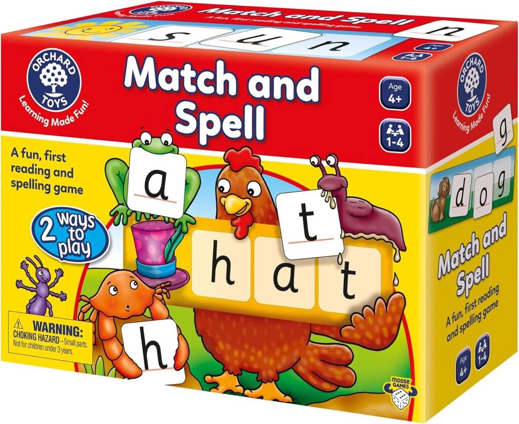 Настільна розвиваюча гра ORCHARD TOYS Moose Games Match and Spell Game Код/Артикул 75 335 Код/Артикул 75 335 від компанії greencard - фото 1