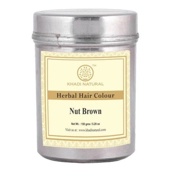 Натуральна фарба для волосся Горіхова (150 г), Herbal Hair Colour Nut Brown,  Khadi Natural Під замовлення з Індії 45 від компанії greencard - фото 1
