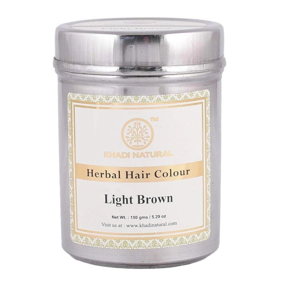 Натуральна фарба для волосся Світло-коричнева (150 г), Herbal Hair Color Light Brown,  Khadi Natural Під замовлення з від компанії greencard - фото 1