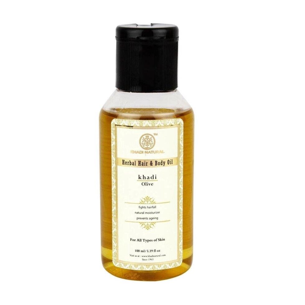 Натуральна олія Оліви: для догляду за волоссям та тілом (100 мл), Herbal Hair & Body Olive Oil,  Khadi Natural Під від компанії greencard - фото 1