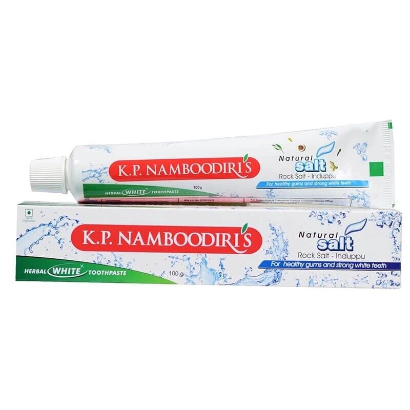 Натуральна зубна паста із кам'яною сіллю (100 г), Herbal Toothpaste With Rock Salt,  K. P. Namboodiri's Під замовлення від компанії greencard - фото 1