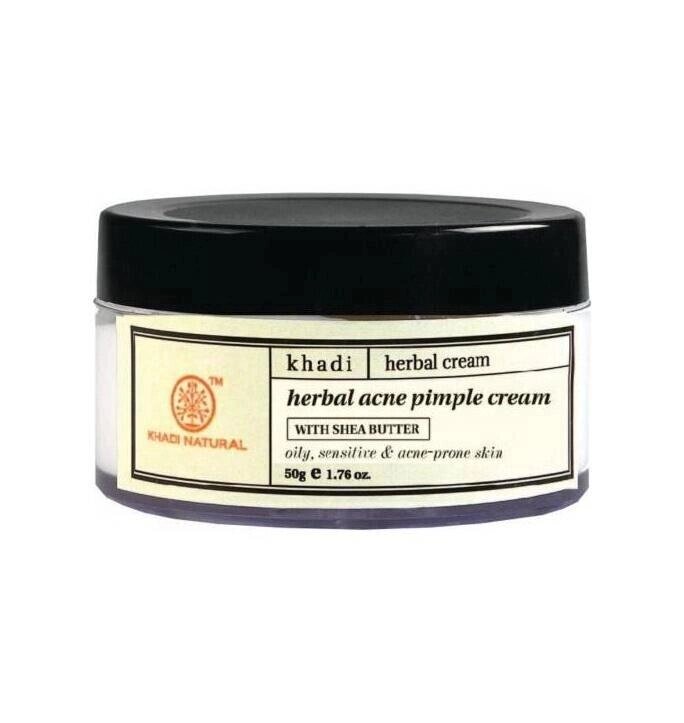 Натуральний крем від акне та чорних крапок з маслом Ши (50 г), Herbal Acne Pimple Cream Shea Butter,  Khadi Natural Під  від компанії greencard - фото 1