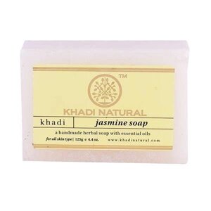 Натуральне мило ручної роботи із Жасміном (125 г), Jasmine Soap Hand made, Khadi Natural під замовлення з Індії за 45