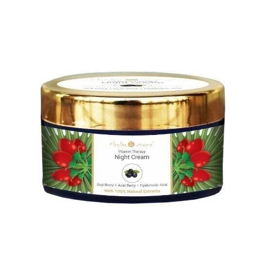 Нічний крем з ягодами Годжі та Асаї та Гіалуроновою кислотою (50 г), Night Cream Goji Berry Acai Berry Hyaluronic Acid,  від компанії greencard - фото 1