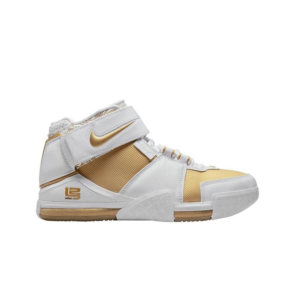 Nike Чоловічі кросівки Zoom LeBron 2 Metallic Gold and White DJ4892-100 під замовлення з кореї 30 днів доставка від компанії greencard - фото 1