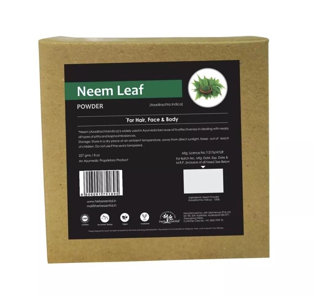 Ним Порошок: для обличчя, тіла та волосся (227 г), Neem Leaf Powder,  Herb Essential Під замовлення з Індії 45 днів. від компанії greencard - фото 1