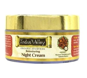 Нічний крем, що відновлює, з Майсурським сандаловим деревом і маслом Кокум (50 мл), Retexturing Night Cream, Indus Під