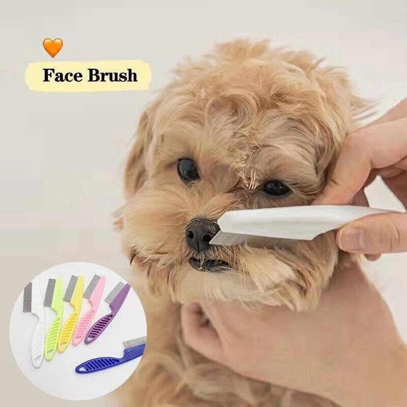 Нова практична щітка для чищення обличчя домашніх тварин для маленьких собак Тедді Бішон Померанський шпіц Гребінець від компанії greencard - фото 1
