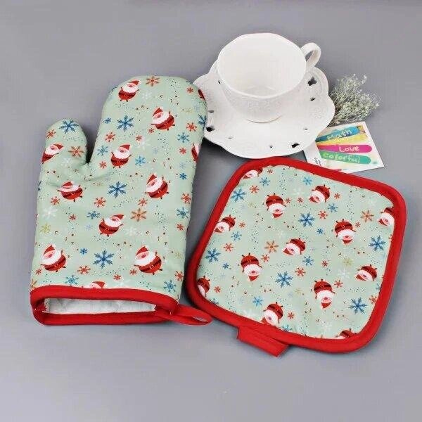 Новорічна кухонна рукавиця + прихватка 5 Код/Артикул 5 0361-5 від компанії greencard - фото 1
