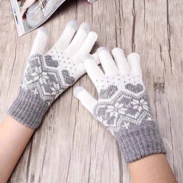 Новорічні рукавички сірий Код/Артикул 5 0522-2 від компанії greencard - фото 1