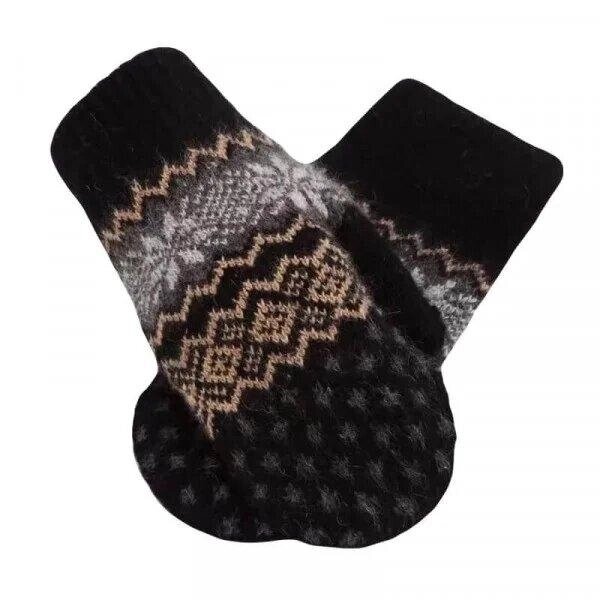 Новорічні рукавиці чорні Код/Артикул 5 0526-5 від компанії greencard - фото 1