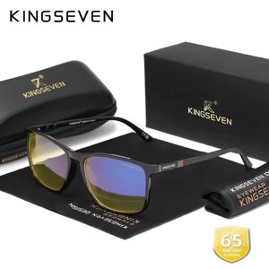 Окуляри комп'ютерні Blue Blocker 65% для чоловіків і жінок KINGSEVEN 7365 Bright Black F6 Код/Артикул 184 125329