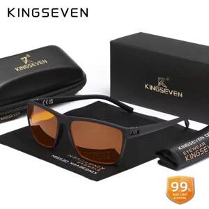 Окуляри комп'ютерні Blue Blocker 99% для чоловіків і жінок KINGSEVEN 755 Bright Black Amber F3 Код/Артикул 184 125324