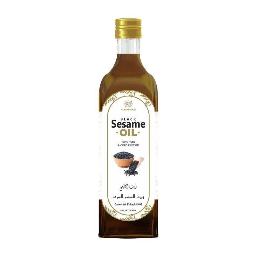 Олія Чорного Кунжуту (250 мл), Black Sesame Oil,  AL MASNOON Під замовлення з Індії 45 днів. Безкоштовна доставка. від компанії greencard - фото 1