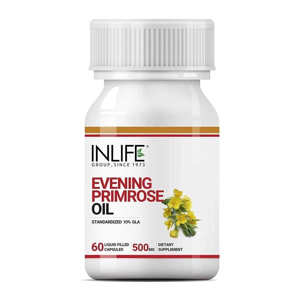 Олія Енотери (60 кап, 500 мг), Evening Primrose Oil,  INLIFE Під замовлення з Індії 45 днів. Безкоштовна доставка. від компанії greencard - фото 1