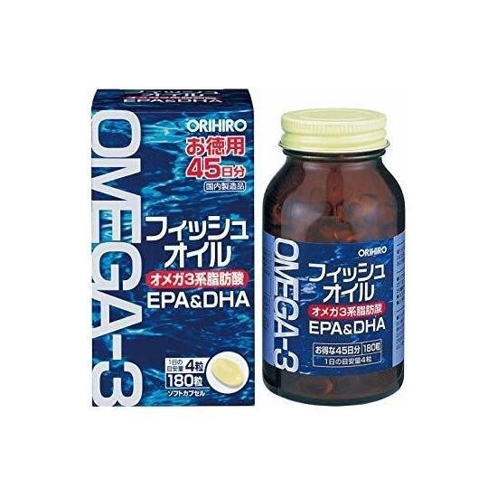 Orihiro Omega3 Fish Oil риб'ячий жир, 180 капсул на 45 днів під замовлення з Японії за 30 днів, доставка безкоштовна від компанії greencard - фото 1