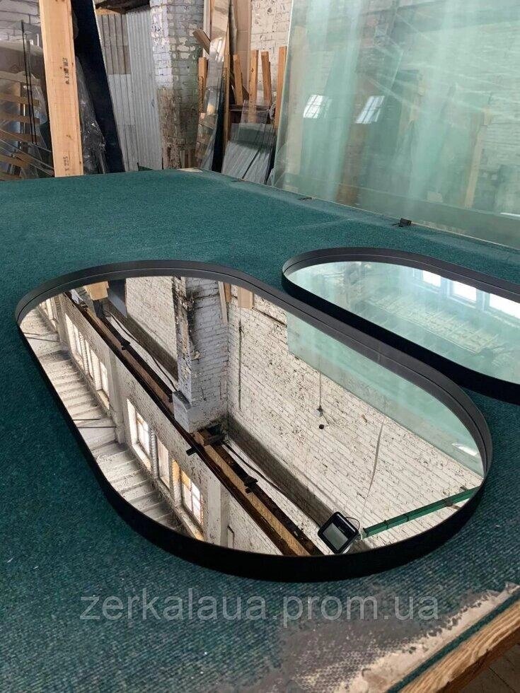 Овальне дзеркало в металевій рамі, овал чорний у ванну вологостійкке Код/Артикул 178 від компанії greencard - фото 1