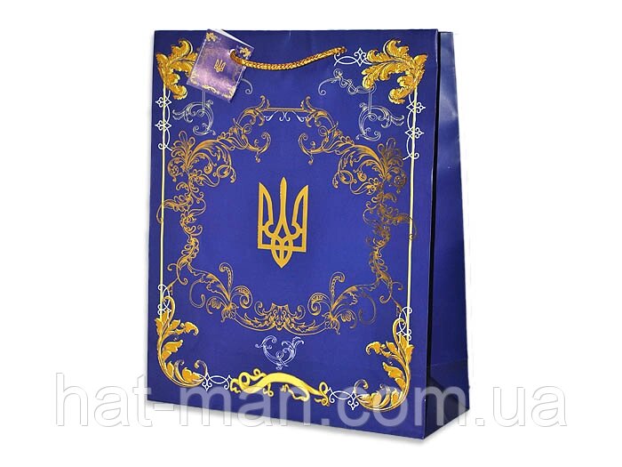 Пакет середній з гербом України (26 см* 32 см*10 см) КодАртикул 2 від компанії greencard - фото 1