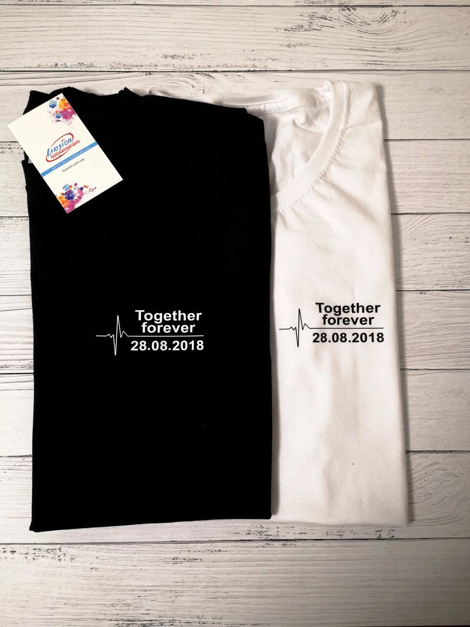 Парні футболки "Together forever" з Вашою датою Код/Артикул 168 від компанії greencard - фото 1