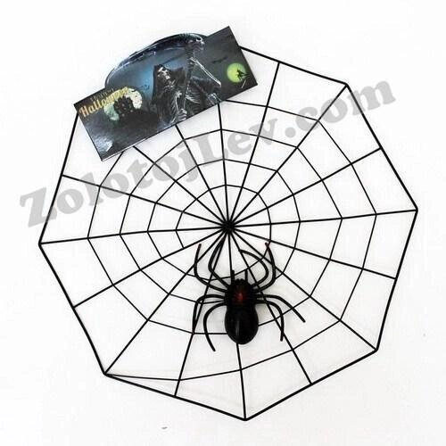 Павутина з павуком пластик 35 см Код/Артикул 21 062208 від компанії greencard - фото 1