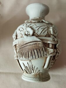 Керамічна глиняна ваза декоративна з деталями Код/Артикул 87