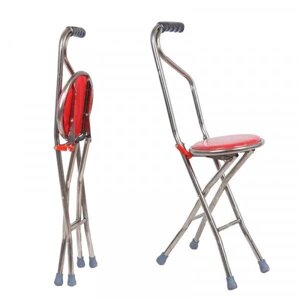 Палиця-стілець на 4 ніжках до 150 кг 86-91 см Колір: Червоний Код/Артикул 5 0127-2