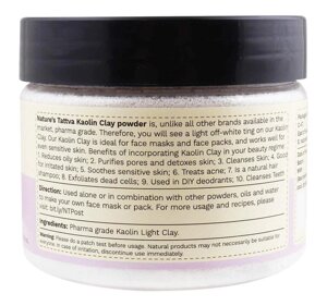 Каолінова глина: для жирної шкіри (175 г), Pharma Grade Kaolin Clay, Nature's Tattva Під замовлення з Індії 45 днів.