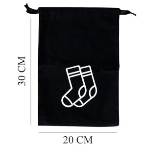 Мешок бавовняний для носків 20*30 см Socks (чорний) Код/Артикул 36 M-Socks