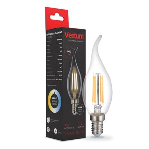 2 шт Світлодіодна філаментна лампа Vestum С35Т Е14 4Вт 220V 4100К 1-VS-2405 Код/Артикул 45 1-VS-2405