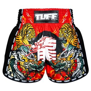 Бестселер TUFF Боксерські шорти для тайського боксу у новому ретро-стилі «Червоний китайський дракон та тигр» Під