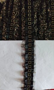 17 шт Бахрома декоративна стрічка золото чорний колір. із 10 грн 1м Код/Артикул 87