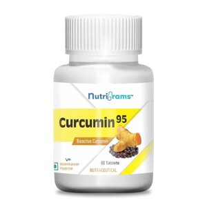 Куркумін 95 (60 таб, 500 мг), Curcumin 95, Nutrigrams Під замовлення з Індії 45 днів. Безкоштовна доставка.