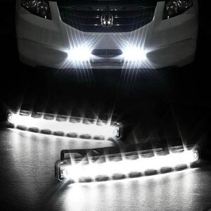 2Шт 8LED денні ходові вогні DRL Автомобільні протитуманні фари Водонепроникні білі DC 12V Під замовлення за 30 днів,