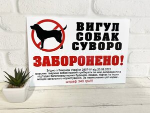 Табличка / Наклейка попереджувальна ''Вигул собак заборонено'' Код/Артикул 168 ИТ-037