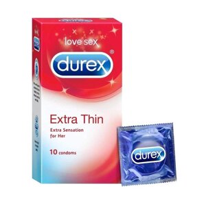 Презервативи ультратонкі (10 шт.), Extra Thin Condoms, Durex Під замовлення з Індії 45 днів. Безкоштовна доставка.