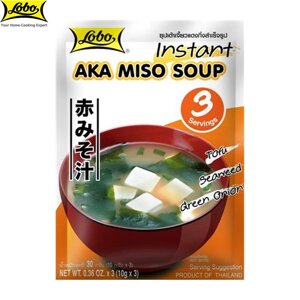 Lobo Суп АКА Місо, зневоднений тофу, водорості вакам і зневоднений зелений лук включені / на 3 порції, японська їжа,