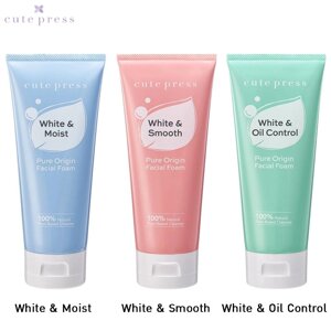 Cute Press Пінка для обличчя Pure Origin White & Moist / White & Smooth / White & Oil Control 120 р. - Тайський догляд