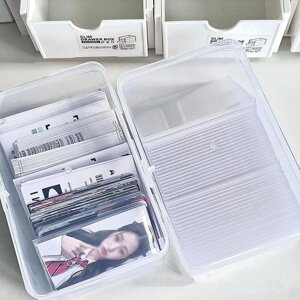 Коробка для зберігання фотокарток, прозорі наклейки, органайзер-тримач для карток Korea Idol