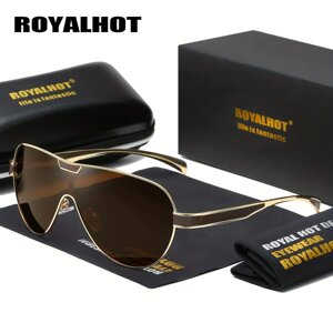 Поляризаційні сонцезахисні окуляри для чоловіків і жінок RoyalHot 900145 Gold Brown Код/Артикул 184