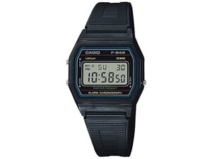 Casio Колекція F-84W-1QJH Чоловічий годинник з чорним полімерним ремінцем та сигналізацією зі світлодіодним